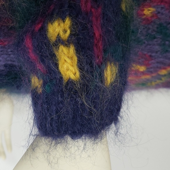 PREMIER COLLECTION PETITES PAISLEY MOHAIR BLEND LONG SLEEVE SWEATER WOMEN'S XS - Picture 7 of 10